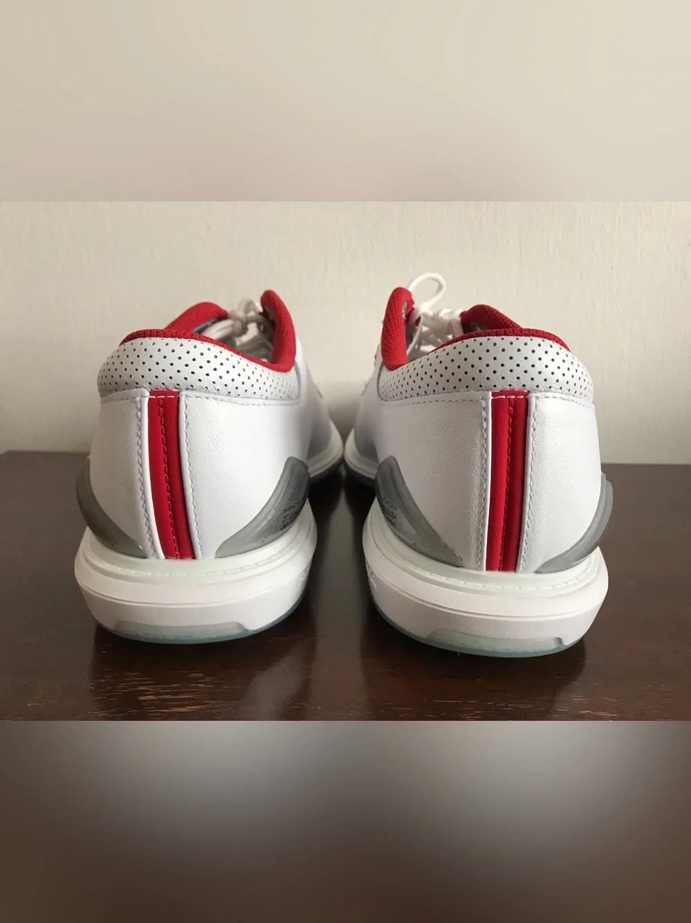 Size 9.5 Mens Nike Air Jordan ADG 5 Leather Golf Shoes White Fire Red FQ6642-101